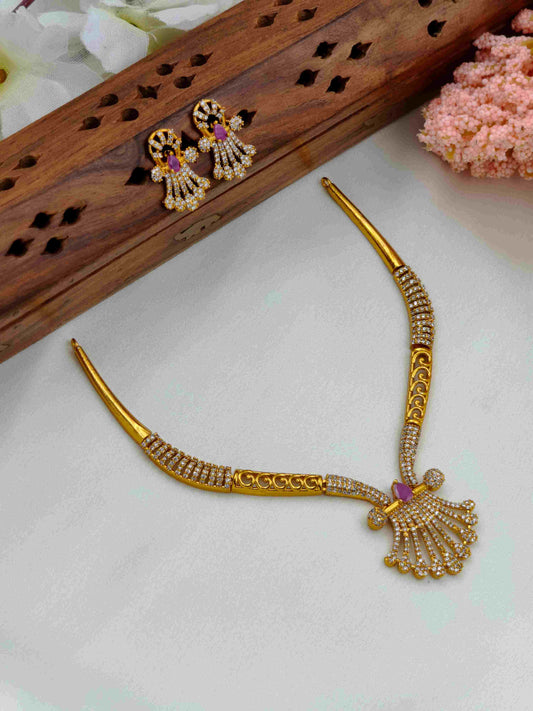 AD stones Ruby necklace