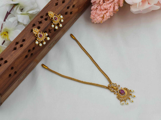 Dancing Ruby peacock pendent necklace