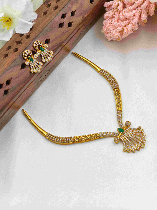 AD stones Green necklace