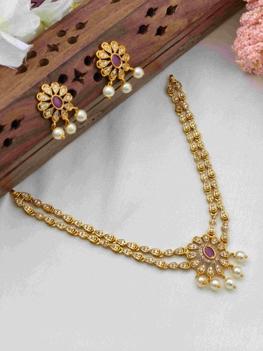 Double layer Ruby AD necklace