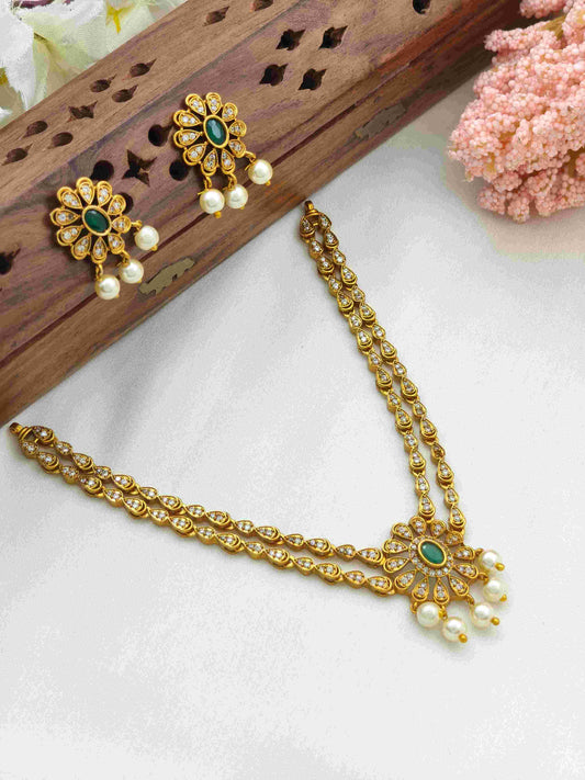Double layer Green AD necklace