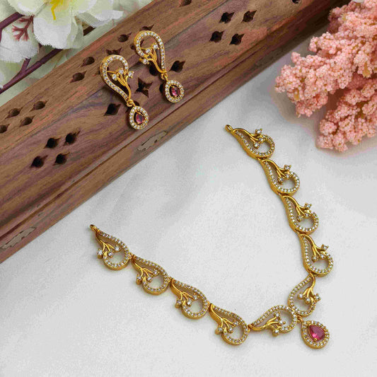 Aryashini Regal Ruby Diamond necklace