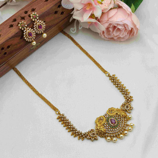 peacock ruby pendent necklace