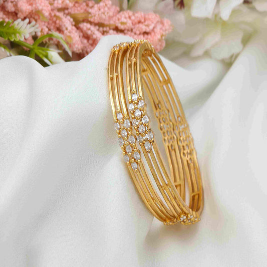 Criss cross diamond bangle